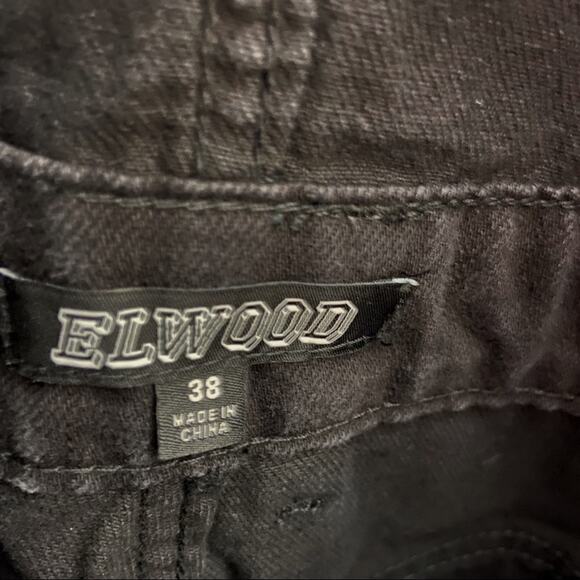 Elwood Bib Overalls Black Denim With 1 Plaid Yellow Strap Size 38 - Picture 5 of 12